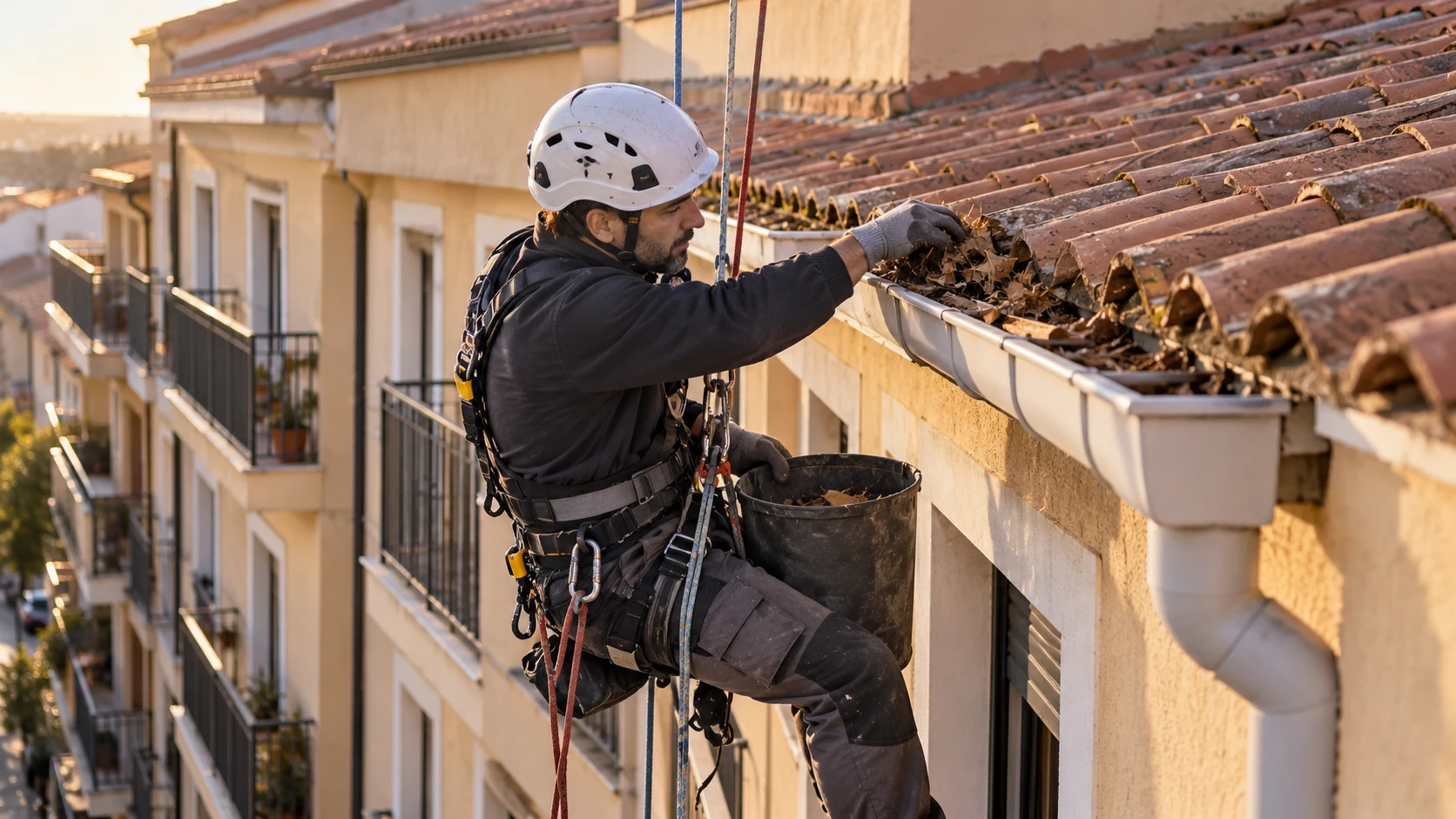 Limpieza y reparación de canalones en Almendralejo
