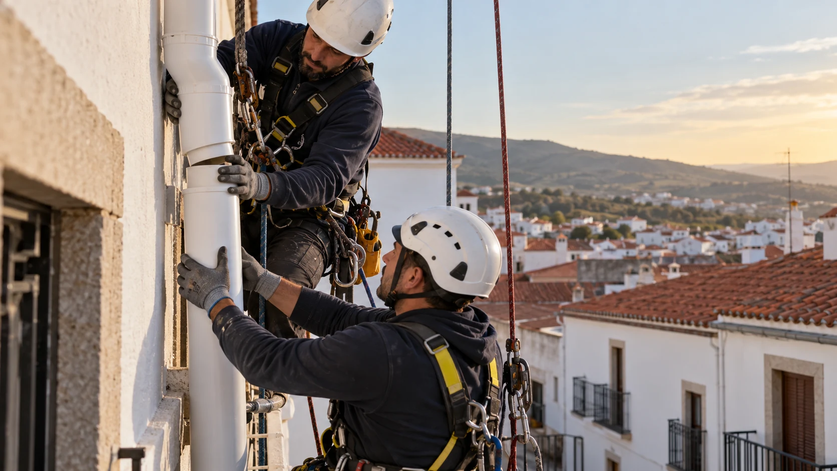 Sustitución de tramo de bajante en altura