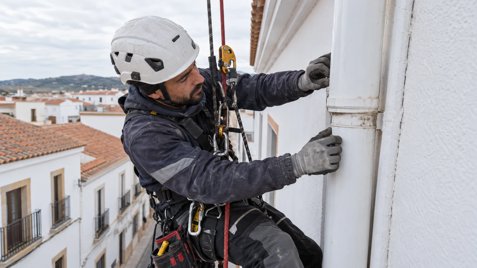 Reparación de bajante en altura